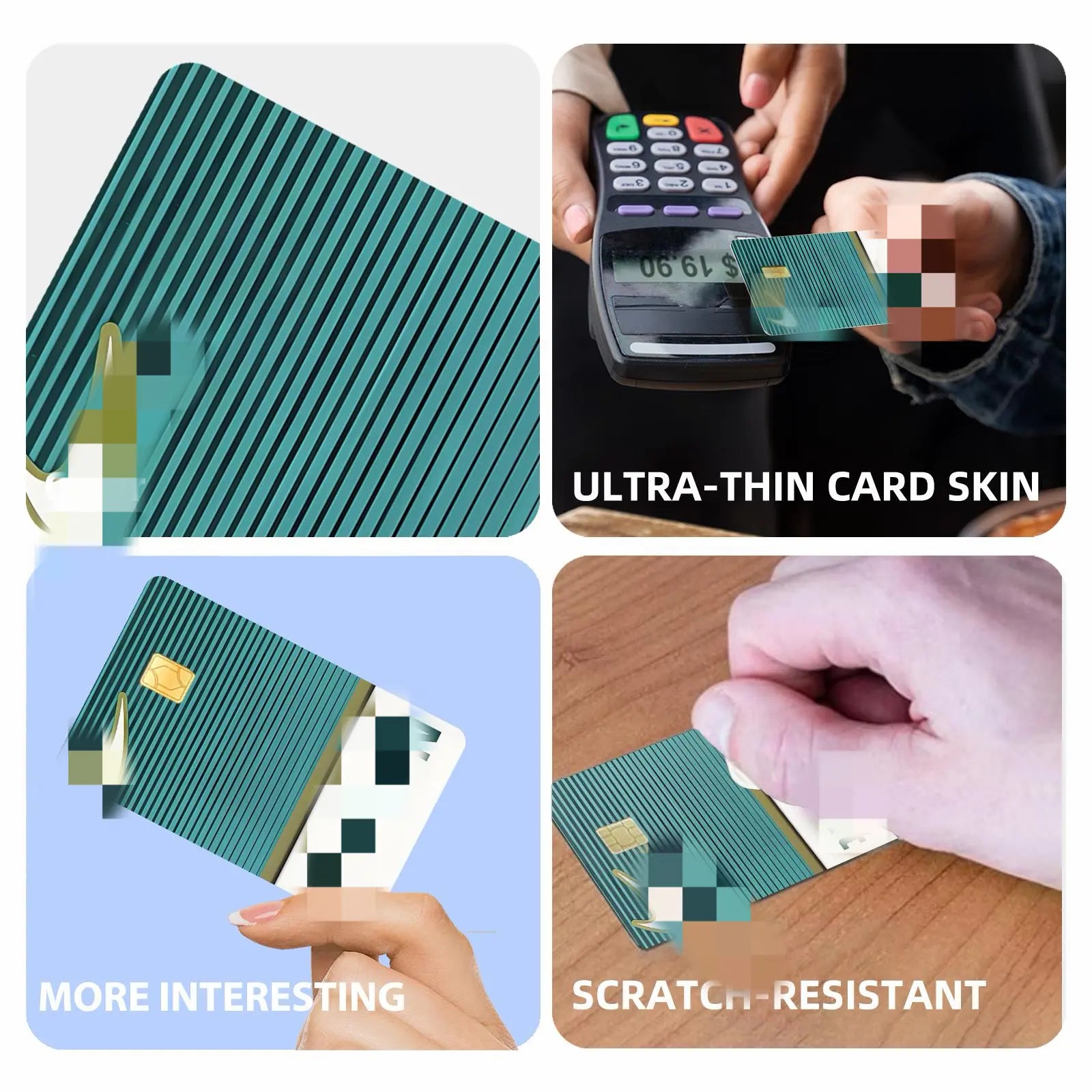 Vintage Style Card Skin Sticker – Slim Waterproof Scratch-Resistant Bank Card Wrap, Easy Apply & Remove