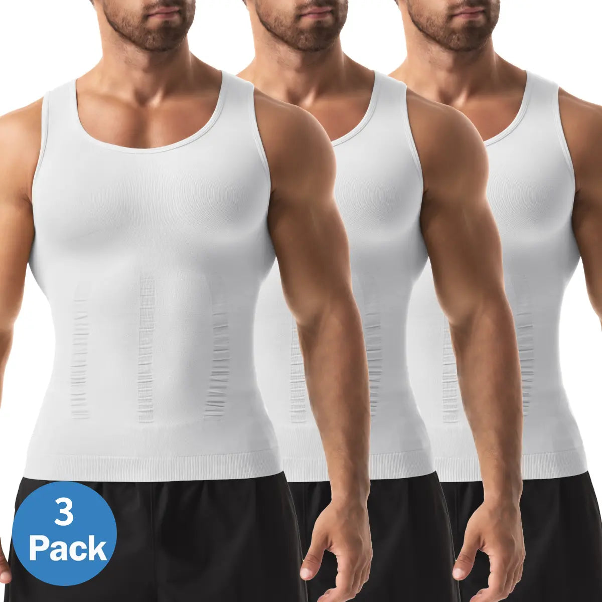 1/2/3/4 Pack Menswear Shapewear Compression Tank Top Daily Casual Undershirt Tummy Control Workout Underwear Shirt Body Shaper Breathable Elastic Soft Stretchy Fabric Sports Sleeveless Fitted