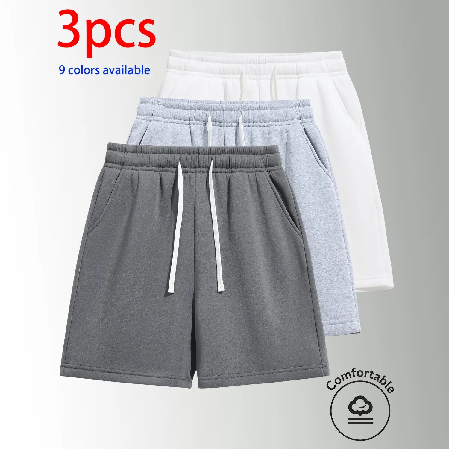 Unisex 3-Pack 5-Inch Drawstring Athletic Shorts: Breathable Running & Casual Shorts