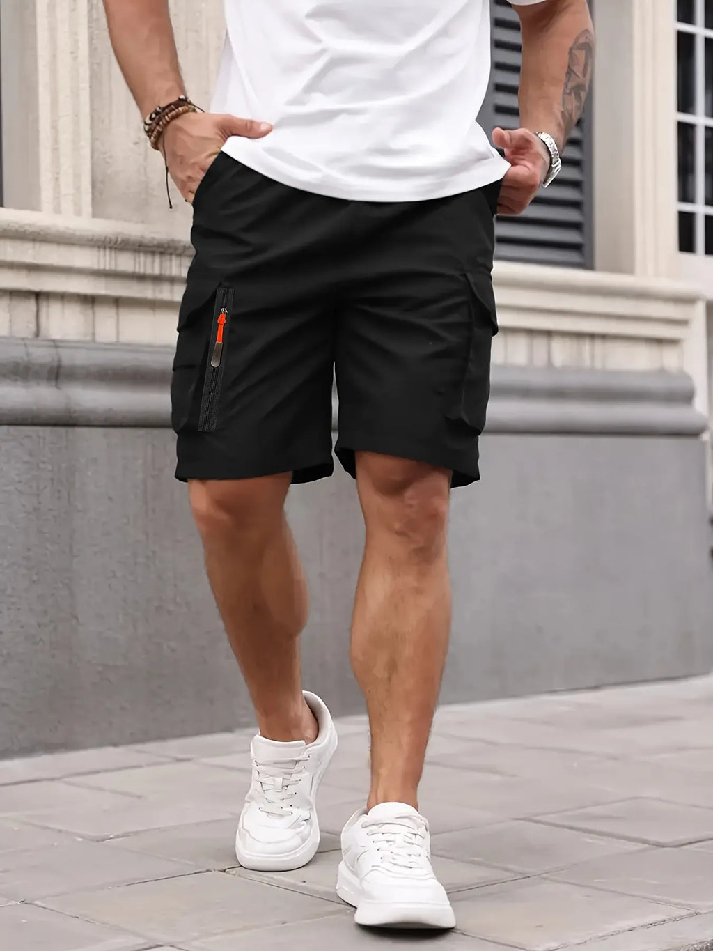 Men’s New Cargo Shorts 3 PackMen's summerZippered pocket.Loose.Outdoor Sports Knee Length Casual Shorts