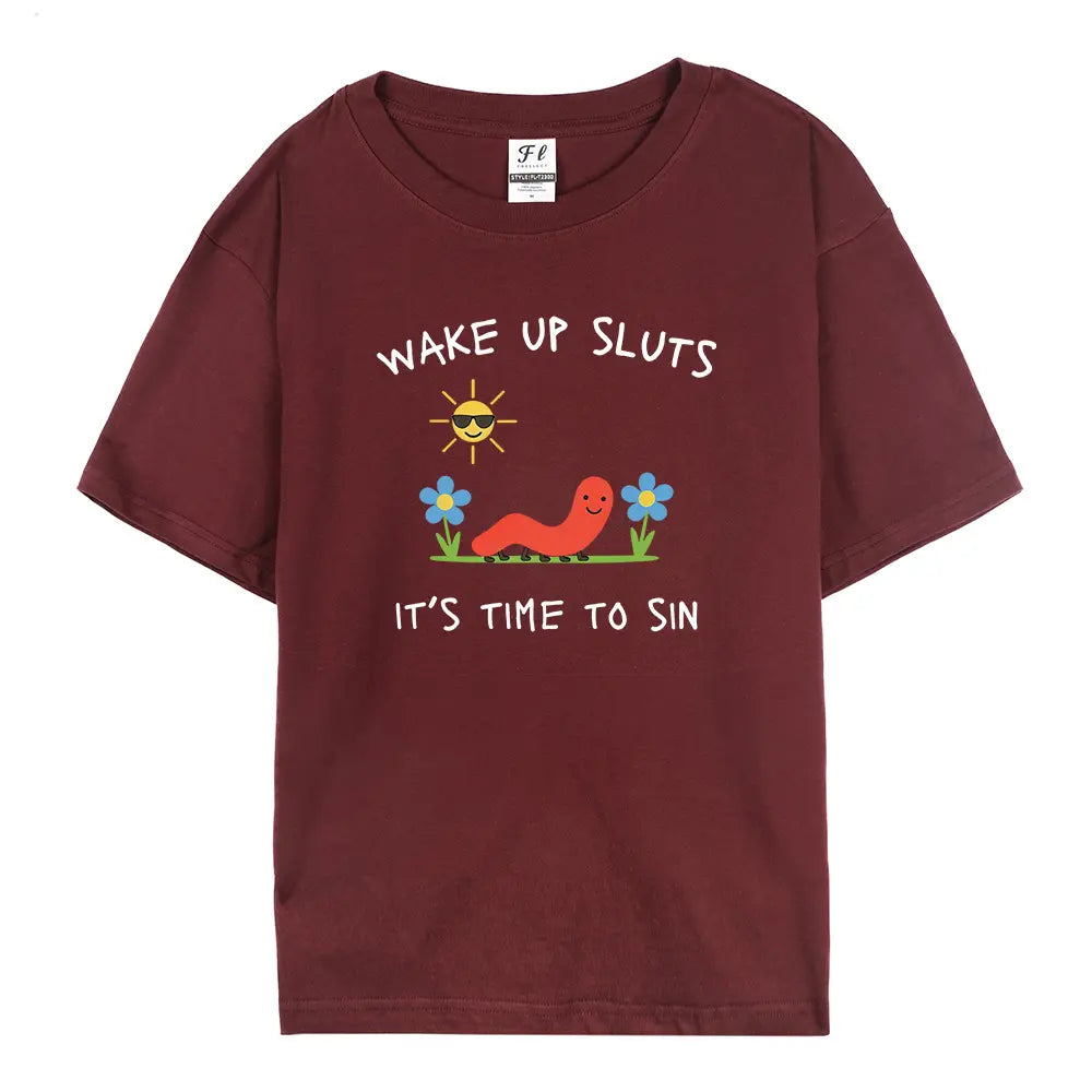 Wake Up Slts T-Shirt funny animal shirt meme graphic tee sarcastic t-shirt cursed tshirt unhinged humor top viral t-shirt