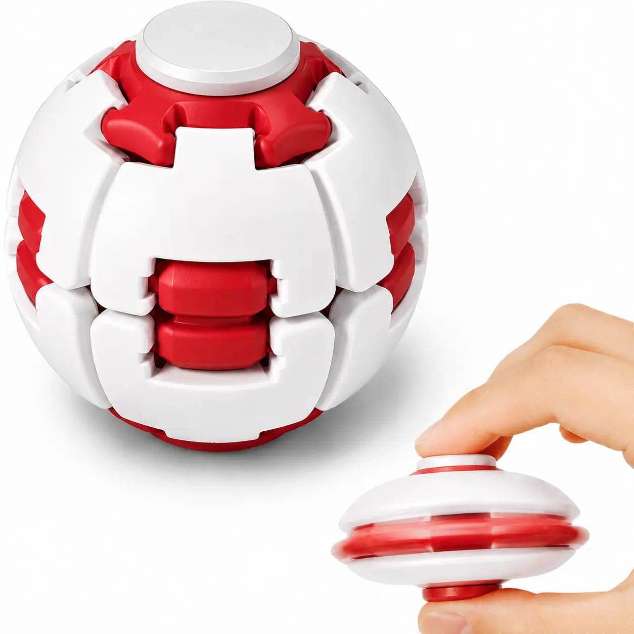 3D Printed Press-to-Spin Fidget Ball – Sensory Gyro Desk Toy for Stress & ADHD Relief