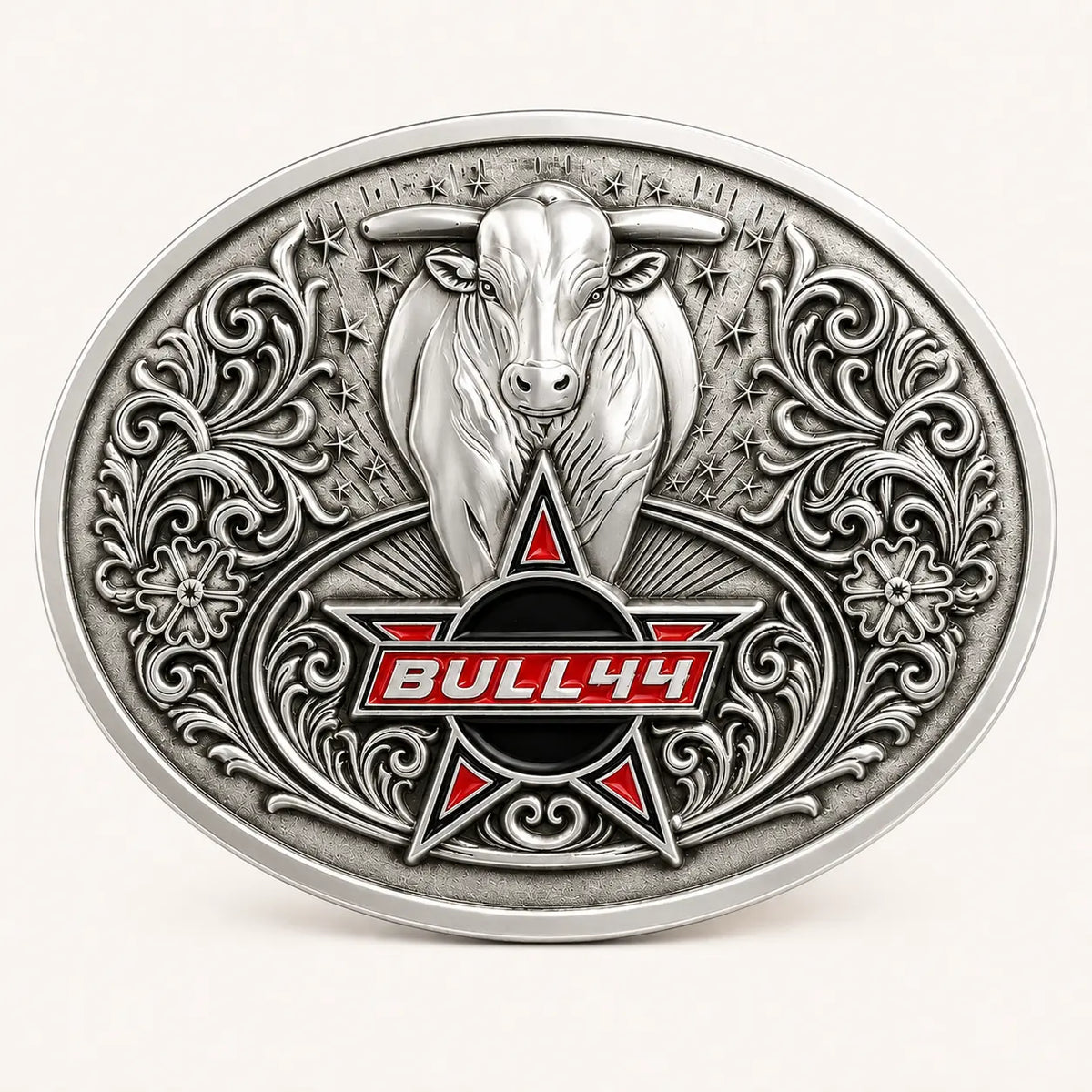 Western Bull Head Oval Magnetic Flip Drink Holster Belt Buckle