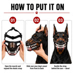 How to put on adjustable monster dog muzzle in three steps