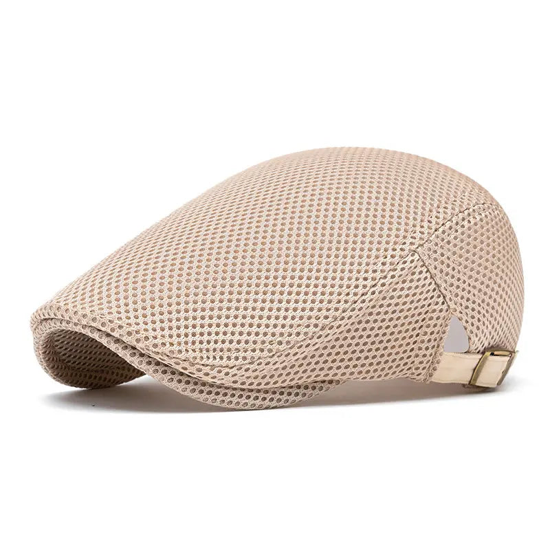 Men's Breathable Mesh Summer Flat Cap / Newsboy Hat (Adjustable)