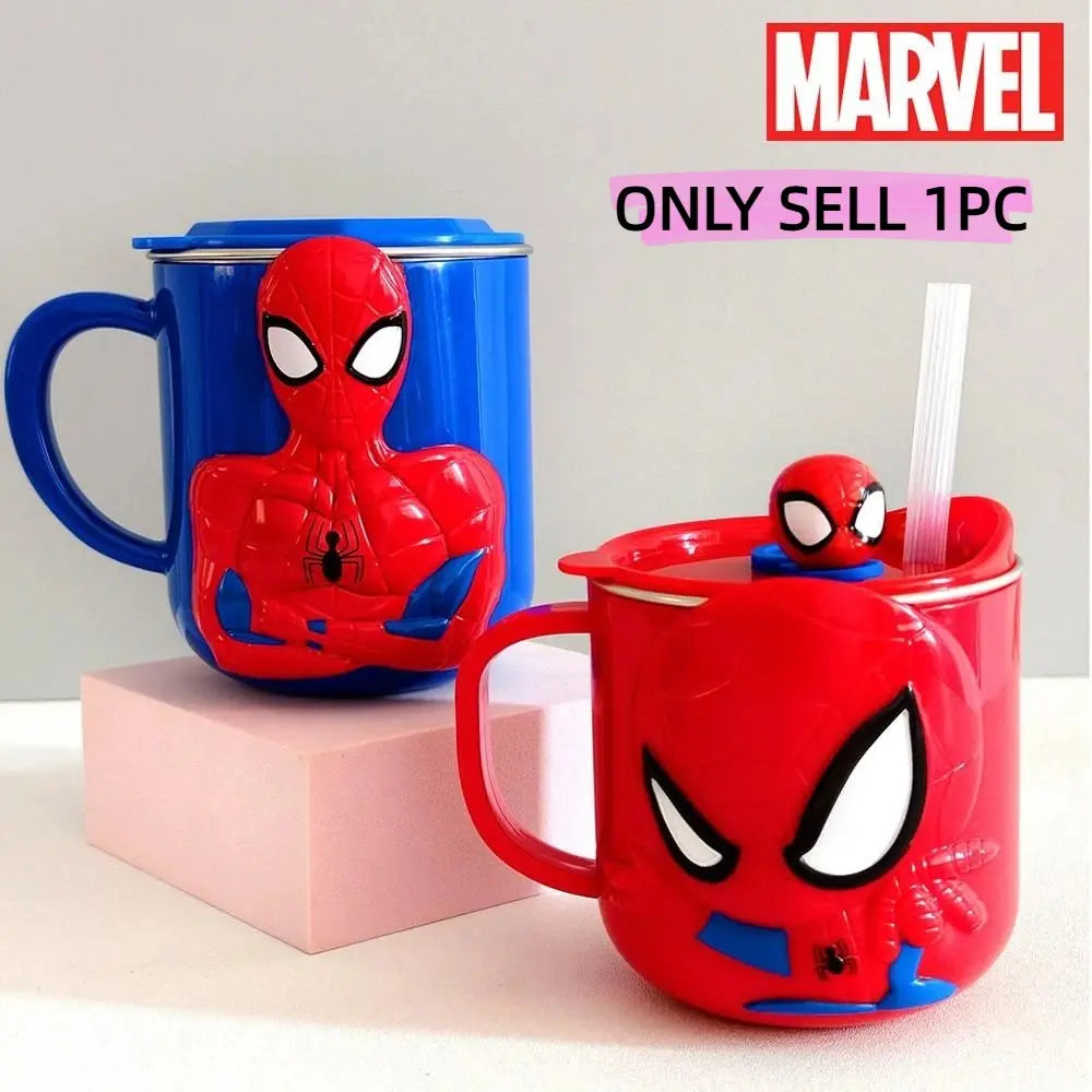 Marvel Officially Licensed Spider-Man 3D Mug, Stainless Steel Insulated Coffee Cup with Lid & Straw, 260ml/320ml, Aesthetic Desk Decor, Back to School Teen Boy Gamer Gift, Heavy Duty Leakproof Travel Tumbler