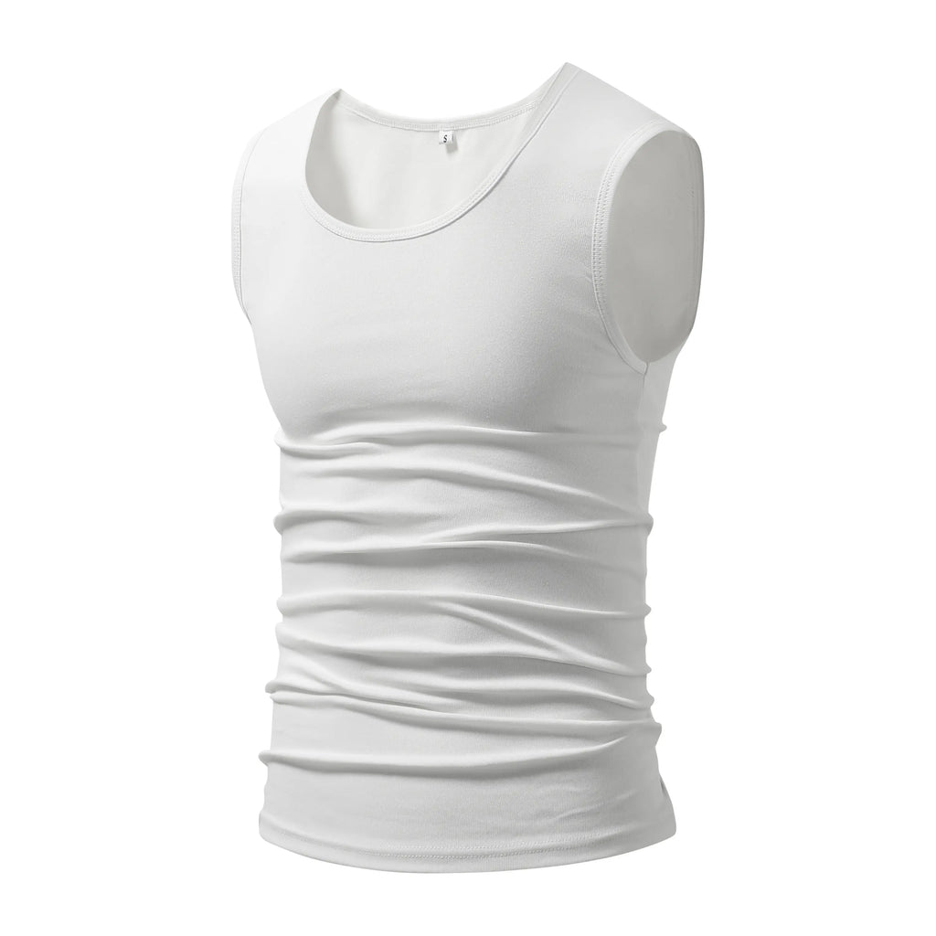 Men 4Pack Cotton Muscle Tank Tops Comfort Stretchy Breathable Summer Workout Sleeveless Sports Undershirts (optional sets of 4 or 2) High Elasticity Lifestyle Beater