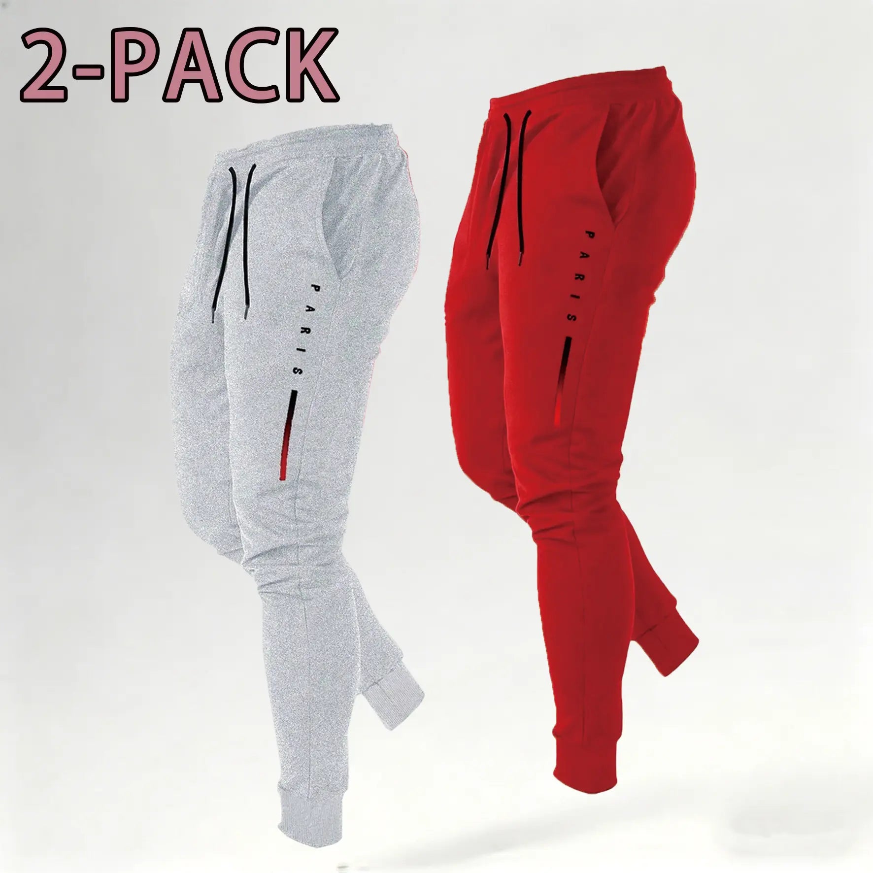 Men's 3 Pack Jogger Set  All Season Outdoor Uncuffed Streetwear, Soft Breathable Machine Washable Non-Transparent Print Multi-Pack Athleisure Pants (Black, Gray, Navy), Non-Transparent Men's Pants