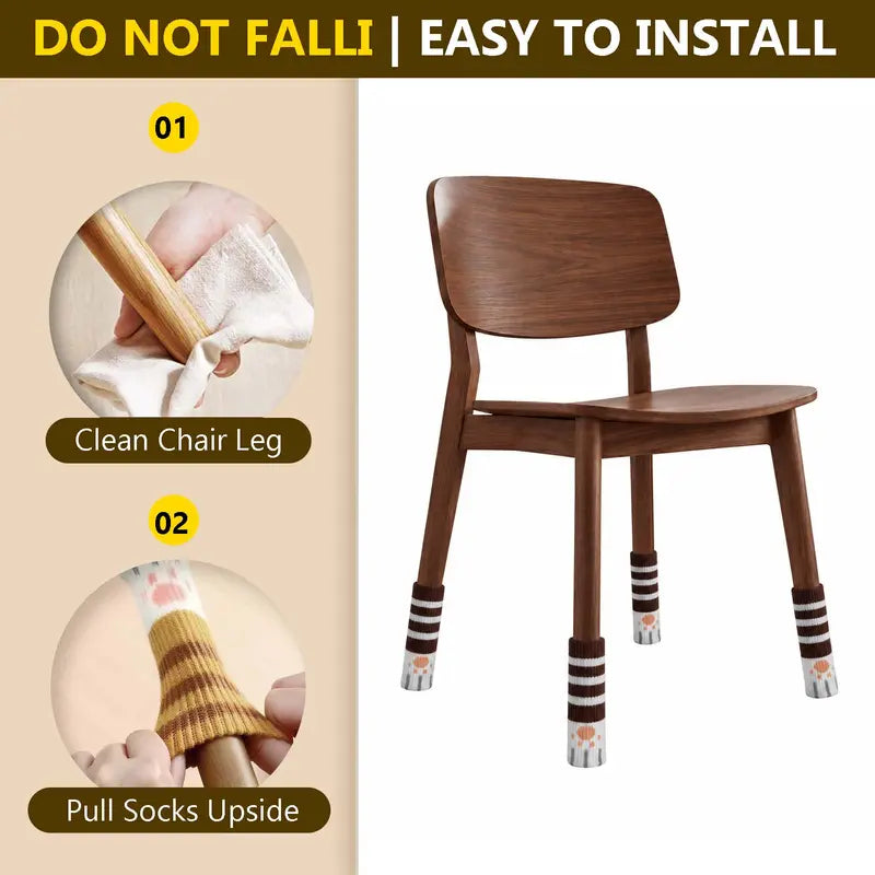 16/24 Piece Stretch Knit Chair Leg Socks for Scratch Protection on Hardwood Floors and Furniture