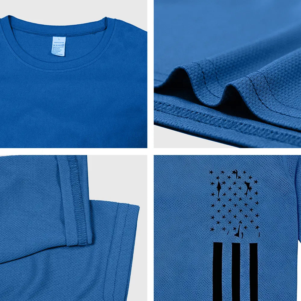 Men's 5-Piece Long Sleeve Shirt - Lightweight Plain Lining Patriot Apparel, Quick-Drying Breathable Activewear Athletic Apparel for Male Gym, Biking & Daily Casual Wear (Spring, Autumn)