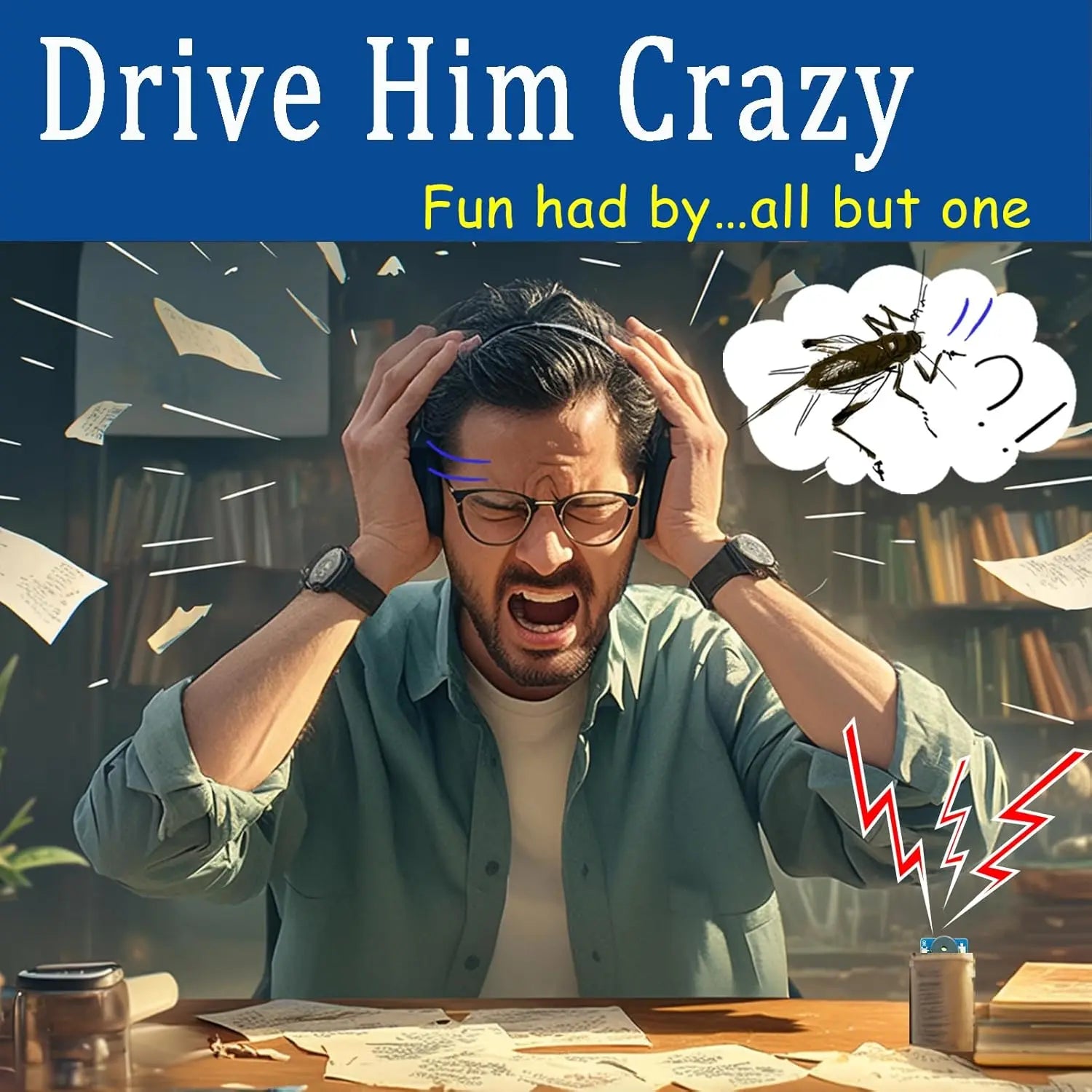 6 Piece Annoying Cricket Prank Noisemaker - Long Lasting Hidden Beeps, Office Boomers & April Fool's Day Gifts Halloween Gifts