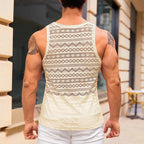 Runcati Mens See Through Vest Crewneck Sleeveless Tank Tops Muscle Sexy Mesh Shirts