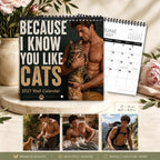 2027 Whimsical Cat Wall Calendar with Funny Horror Movie Villains and 12 Monthly Art Prints