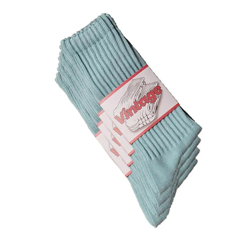 4 Pairs Natural 98% Cotton Crew Socks - Seamless, Breathable, Cozy Fall & Winter Socks for Women & Men