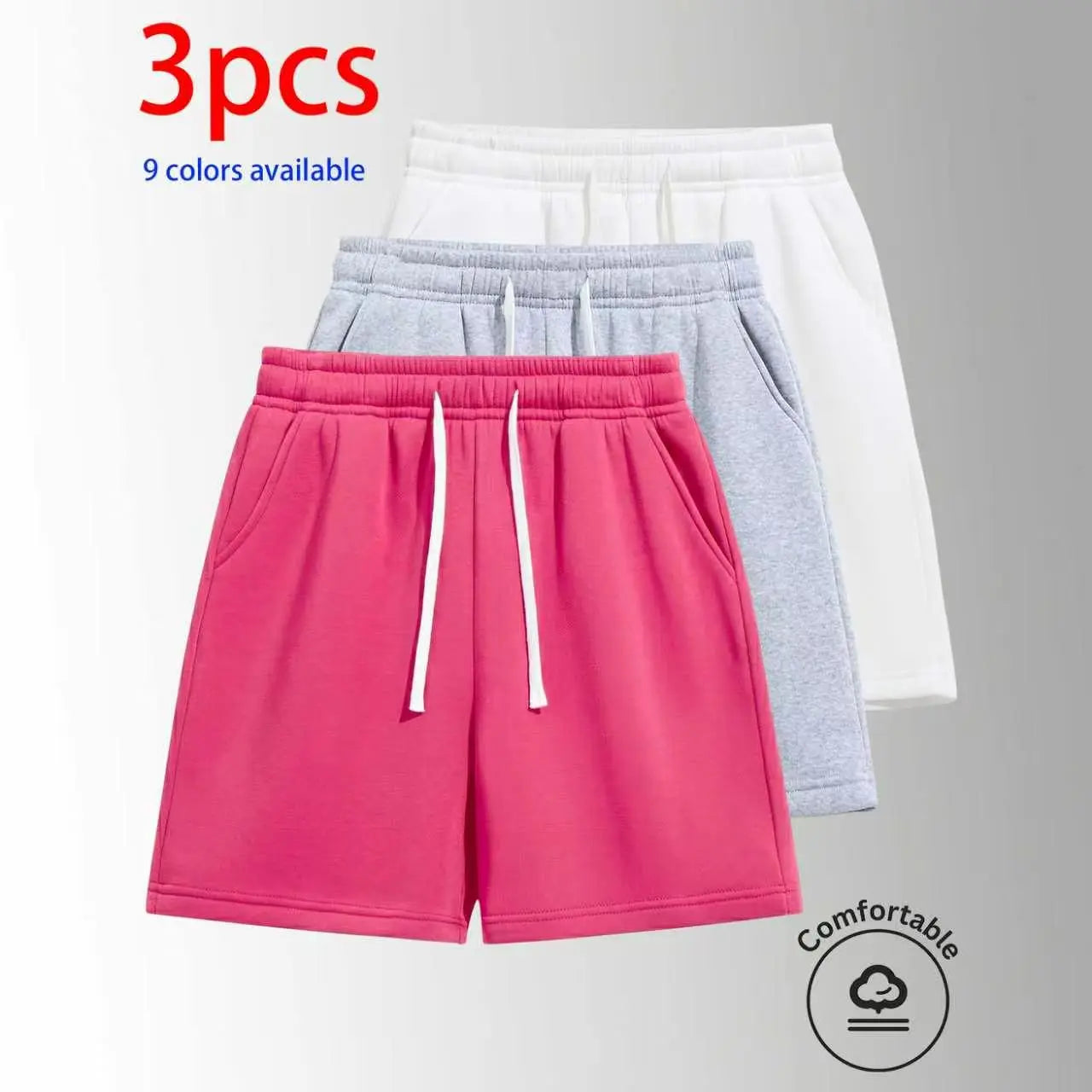 Unisex 3-Pack 5-Inch Drawstring Athletic Shorts: Breathable Running & Casual Shorts