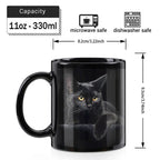 1pcs, Black Cat Coffee Mug, Ceramic Funny Coffee Mug, Funny Coffee Cup, Funny Beverage Mug, Funny Design Mug, Classic Coffee Mugs, Perfect Cat Lover Gift, Great Birthday or Valentines Surprise, Christmas Gifts