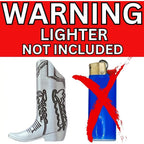 Silver Metal Cowboy Boot Lighter Case - Accessory for Mini Bic J5, Stylish Lighter Cover, Ideal for Home or Everyday Carry, Lighter Covers