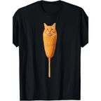 Corndog Cat Meme T Shirt Mens All Weather Comfortable Soft Short Sleeved Shirt Fun Short Sleeved Shirt