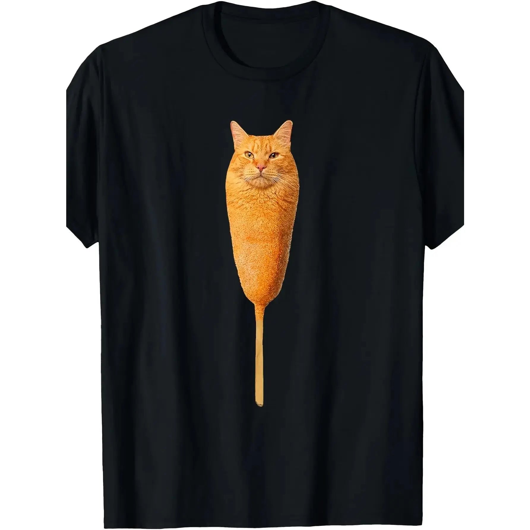 Corndog Cat Meme T Shirt Mens All Weather Comfortable Soft Short Sleeved Shirt Fun Short Sleeved Shirt