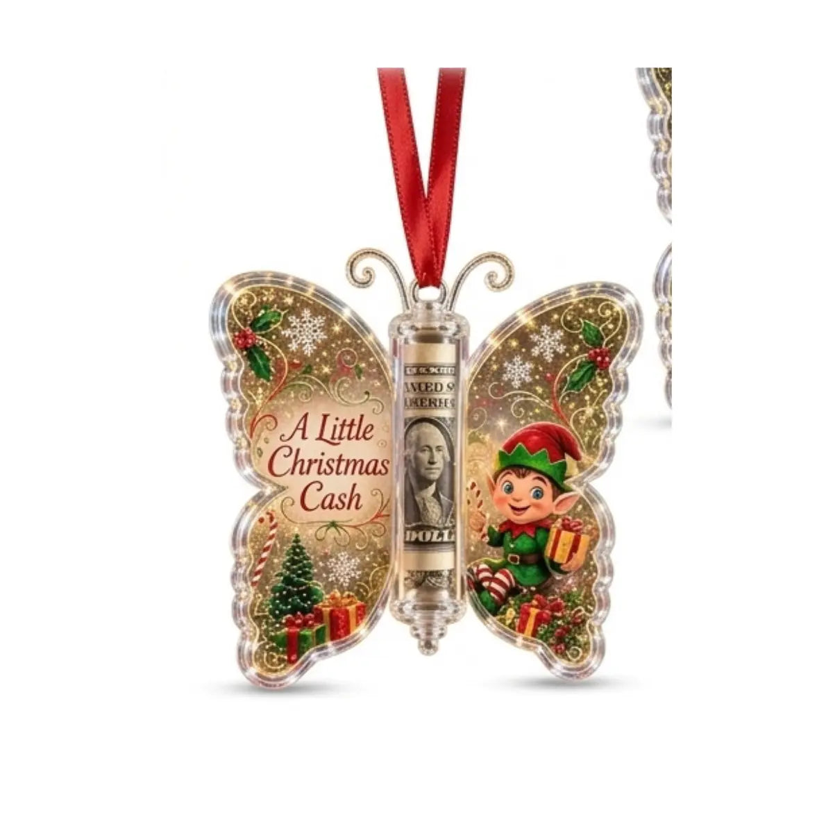 Christmas Acrylic Money Holder Ornaments for Cash Gifts
