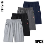 4-Piece Men's Casual Breathable Summer Sports Shorts with Pullstring and Zipper for Beach Outdoor Activities Cycling Daily Wear,summerwins