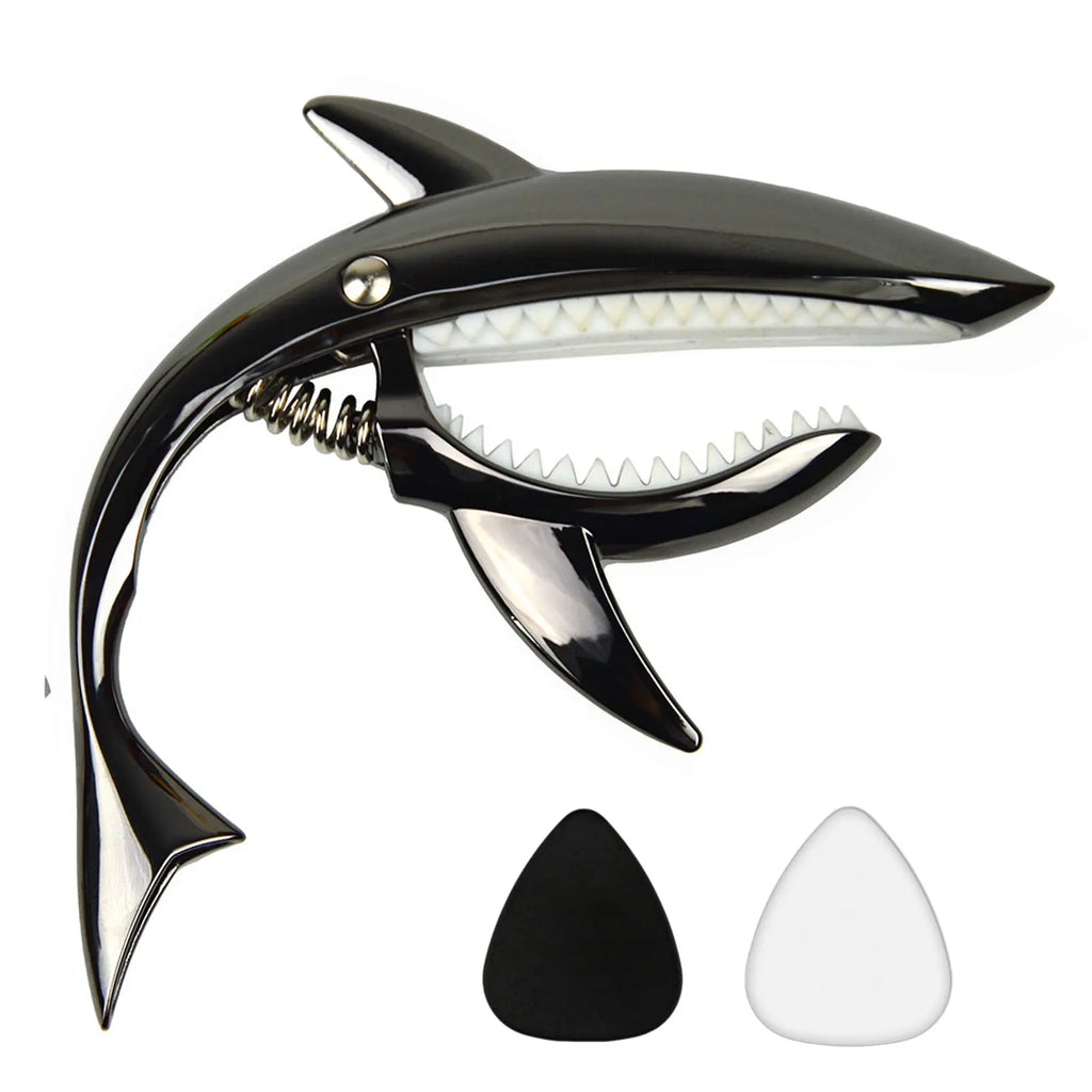 Zinc Alloy Guitar Capo Shark Capo for Acoustic and Electric Guitar with Good Hand Feeling, No Fret Buzz and Durable,Gift for Musicians