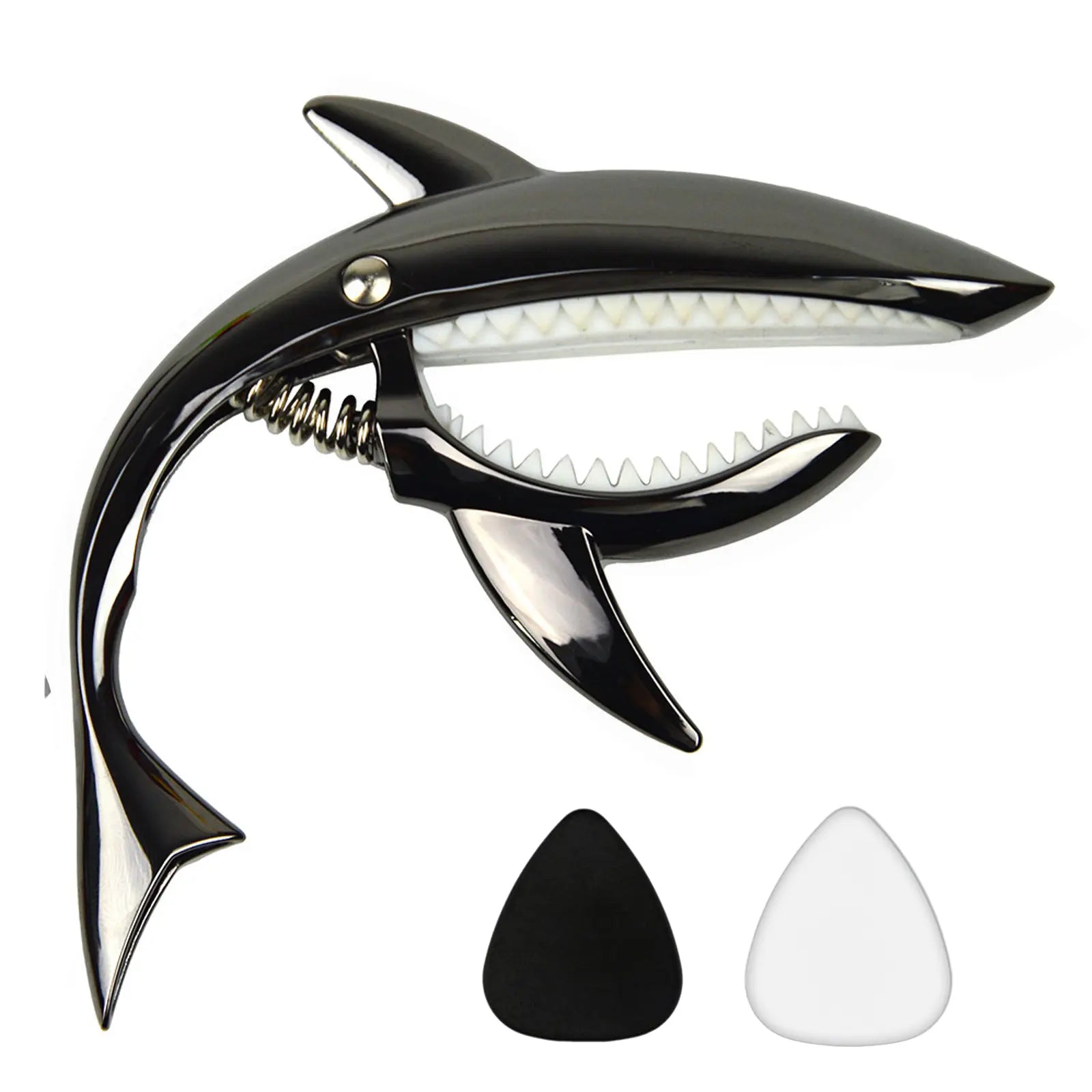 Zinc Alloy Guitar Capo Shark Capo for Acoustic and Electric Guitar with Good Hand Feeling, No Fret Buzz and Durable,Gift for Musicians