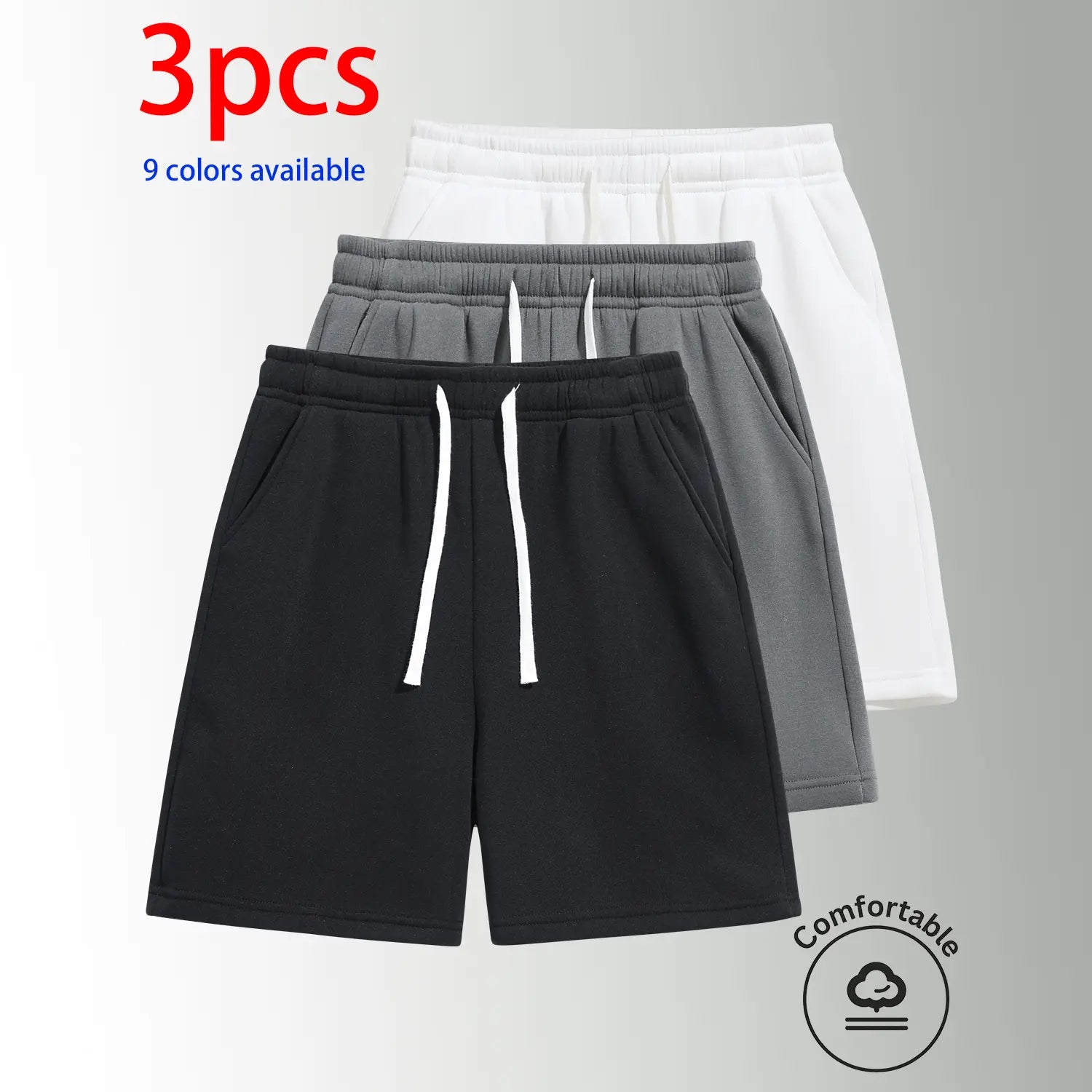 Unisex 3-Pack 5-Inch Drawstring Athletic Shorts: Breathable Running & Casual Shorts