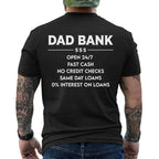 Funny Dad Bank T-Shirt for Men – “Open 247, No Credit Checks” Graphic Tee, Perfect Father’s Day Gift for Dad, Husband, Funny Family Humor Shirt, Short Sleeve Printed Graphic Shirt, Daily Casual Cotton Menswear