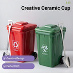 Creative Trash Can Shaped Ceramic Coffee Mug