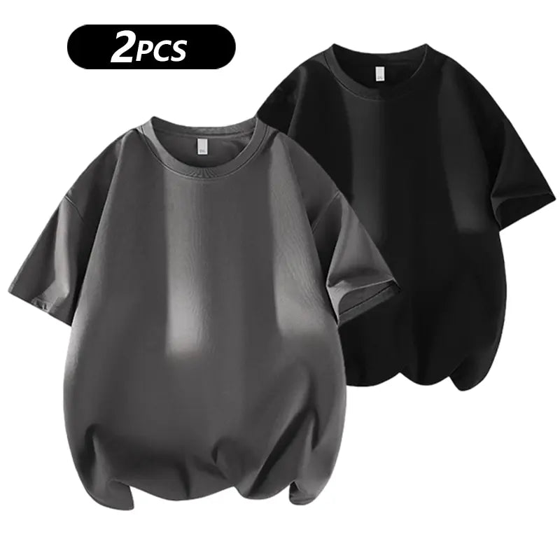 summervibes Men's 3PCS 100% cotton Crew Neck T-Shirts Set - Soft Loose Fit Navy Gray Black Tees for Casual Daily Wear Crewneck Classic