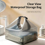 2 Pack Waterproof Mesh Shower Caddy Bags Set (Large + Small), Transparent Portable Toiletry Tote with Buckle Handle, Large Capacity Quick Dry Bath Storage Organizer for Gym Travel Bathroom Dorm
