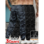 3-piece Men's Tactical Work Pants, Outdoor Camouflage Design, Training, Multi Pocket Pants, Hiking and Camping, Lightweight, Breathable, Quick Drying Sports Pants