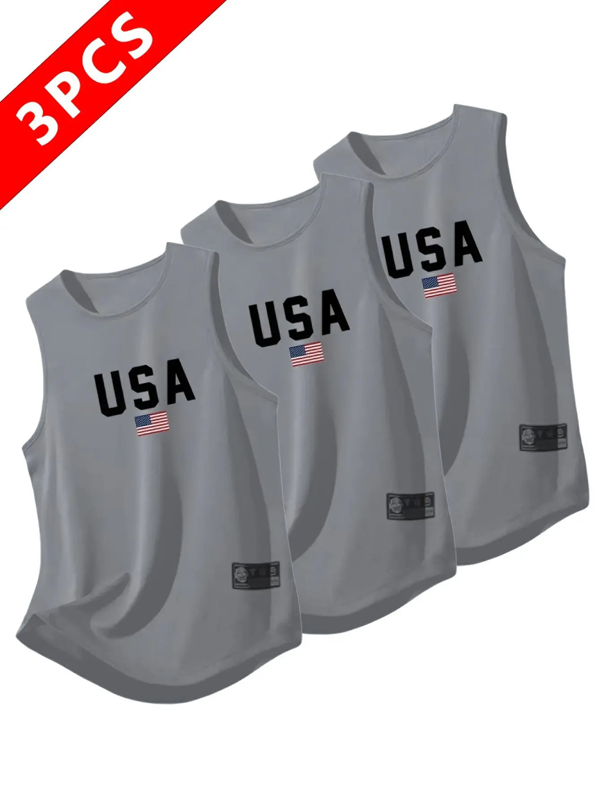 Men's Quick-Dry USA Print Tank Top | Moisture-Wicking Gym Fitness Vest