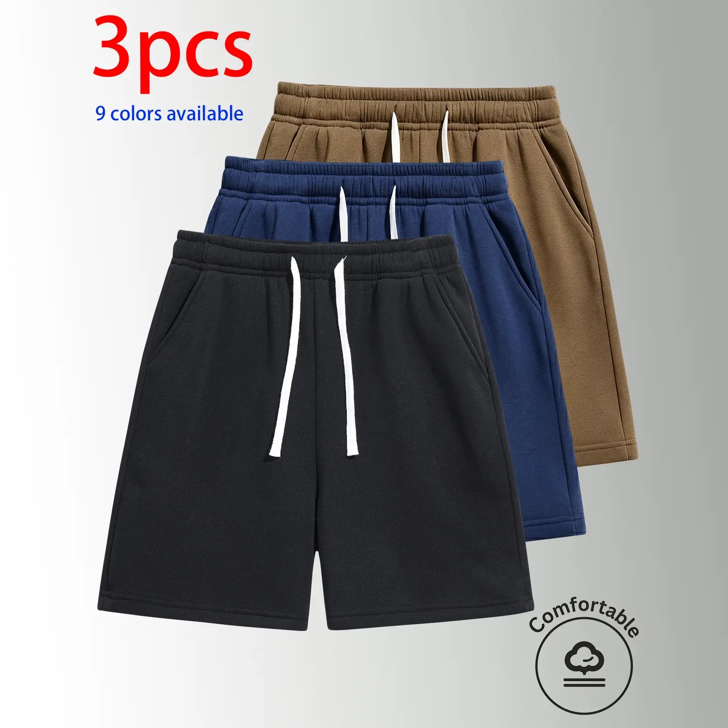 Unisex 3-Pack 5-Inch Drawstring Athletic Shorts: Breathable Running & Casual Shorts