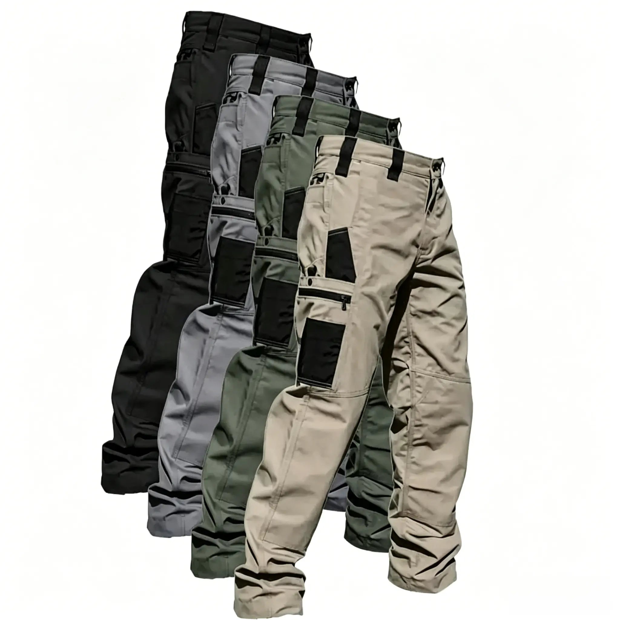 Men's Tactical Cargo Pants - 230g/m² Durable Work Pants for Hiking & Fishing