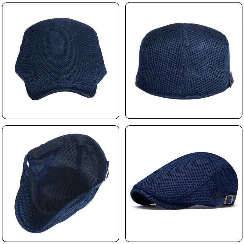 BIGWIG Men's Breathable Mesh Summer  – Adjustable Flat Cap, Newsboy Cap, Beret, Ivy Cap, Irish Driver Cap, and Fishing  Vintage Large Capacity Style Messenger Bag Playing Card Fedora Hat