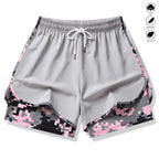 [3-Pack] Women's Athletic Shorts with Liner: Elastic Drawstring Running Shorts