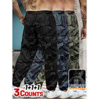 3-piece Men's Tactical Work Pants, Outdoor Camouflage Design, Training, Multi Pocket Pants, Hiking and Camping, Lightweight, Breathable, Quick Drying Sports Pants