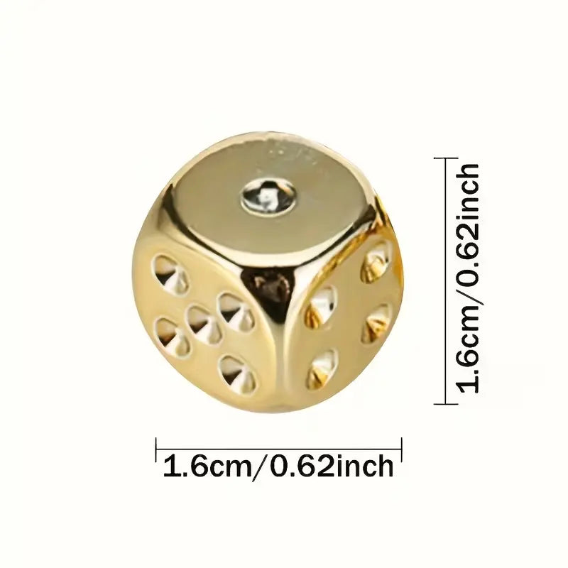 Gold Dice Set, 5 Six-Sided Dice for Board Games and Poker