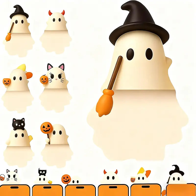 3D Halloween Peel & Stick Phone Charms (6-Pack)