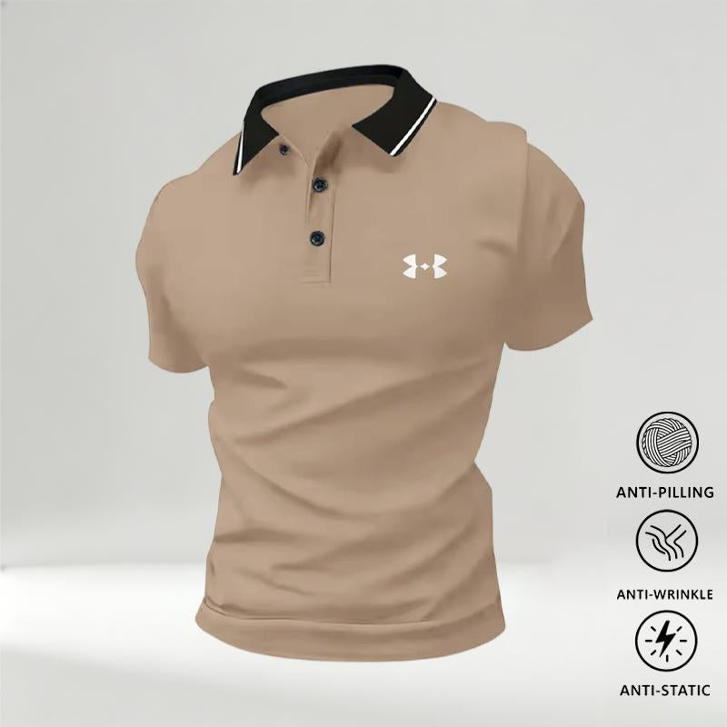 Men's Polyester Polo Shirts 4-Pack - Menswear, Mens Clothing, Animal Print, Collar, Button Placket, Stretchy, Comfortable, Machine Washable Summer Tops for Golf, Everyday Casual Wear, Camping,sohochic