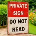 Cast Iron Funny Quote Sign (12x8" Do Not Read) | Vintage Garage Room Wall Decor
