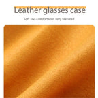 Leather Eyeglasses Cases PU Soft Sunglasses Pouch Squeeze Top Portable Glasses Cases for Men Women