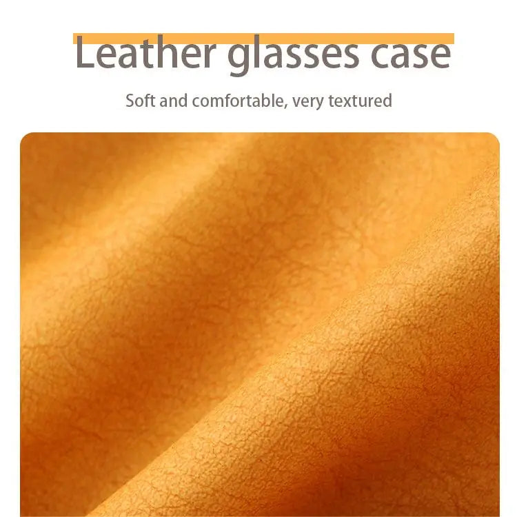 Leather Eyeglasses Cases PU Soft Sunglasses Pouch Squeeze Top Portable Glasses Cases for Men Women