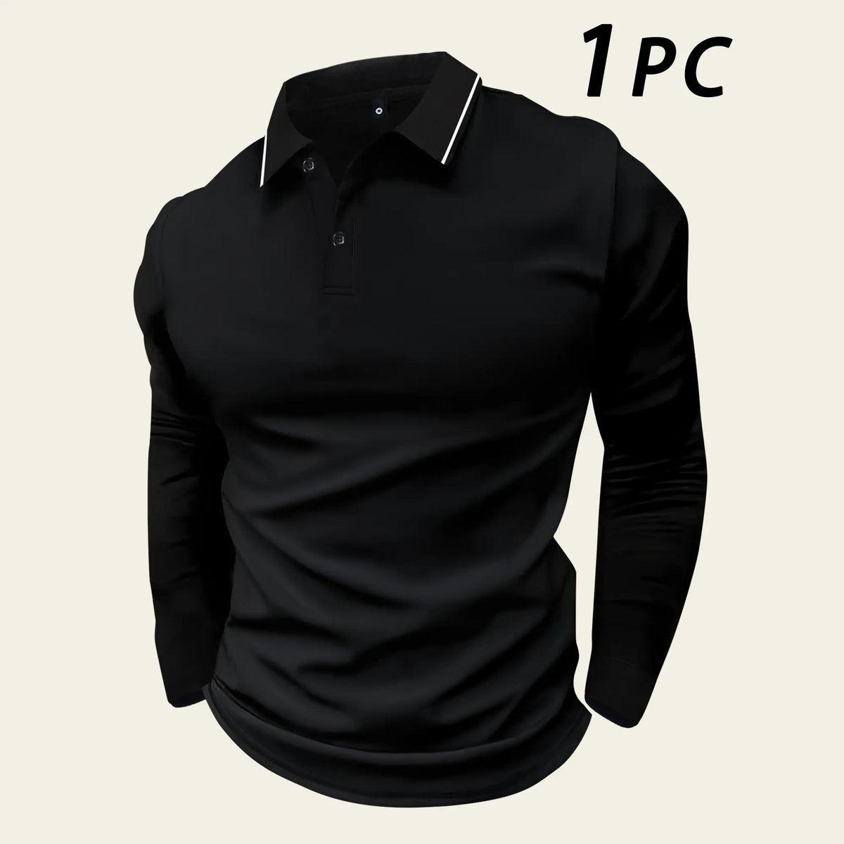 2-pack long-sleeved POLO shirt lapel T-shirt spring and autumn simple retro casual men's wear daily outdoor sports light business outdoor running wear tops