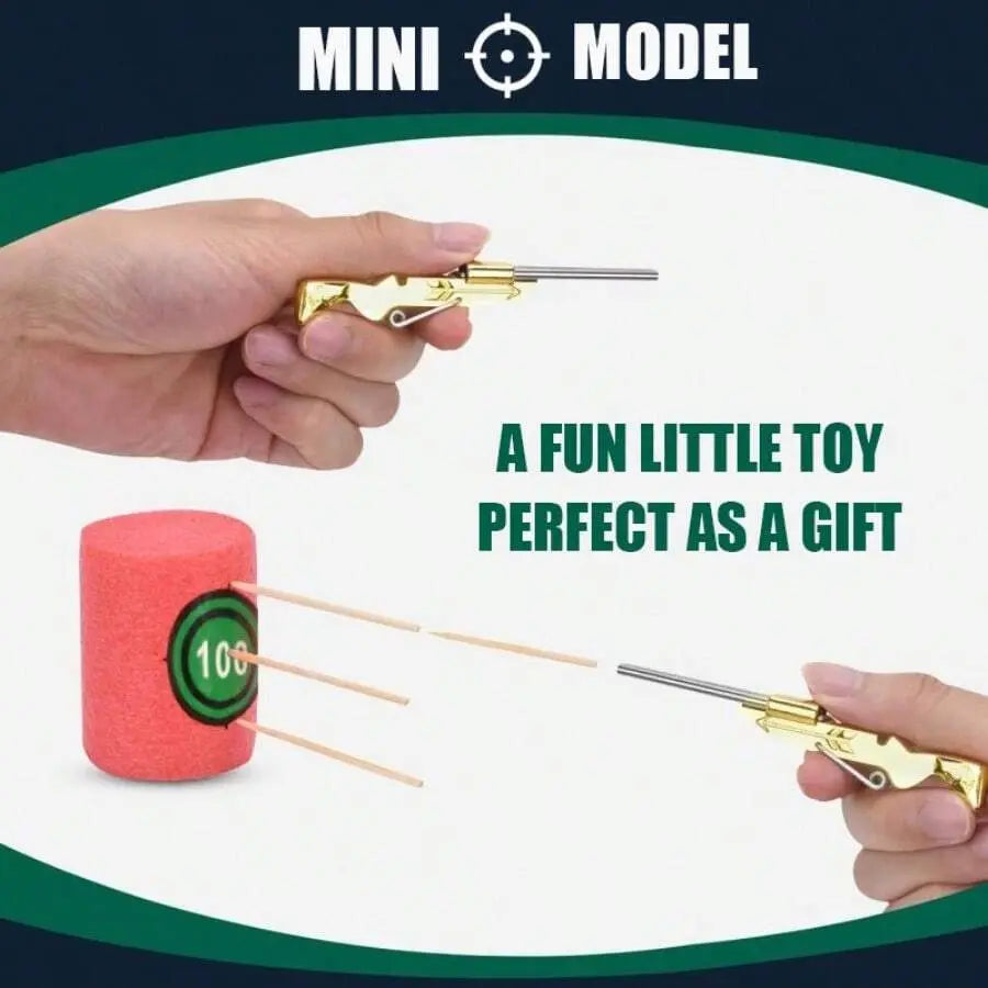 Mini Toothpick Gun Toy Game Set with Foam Target for Parties & Indoor Fun