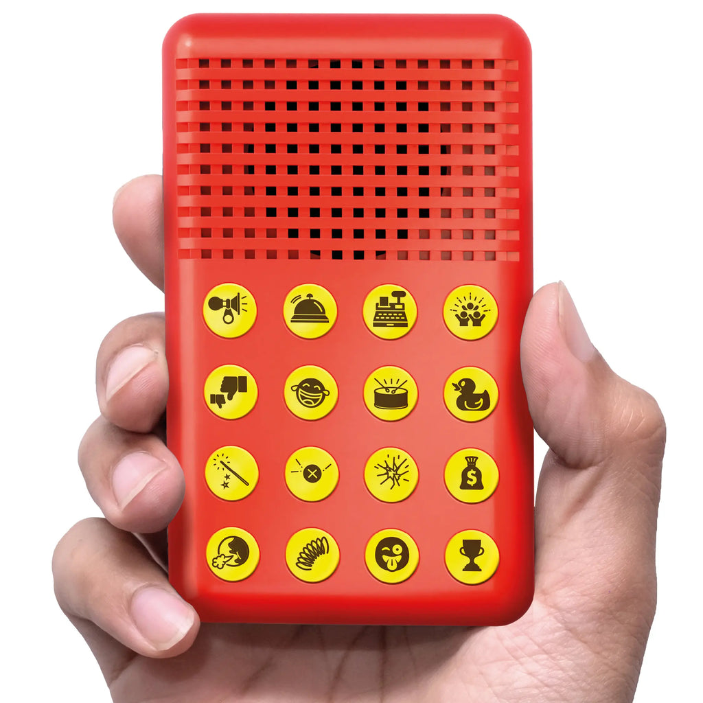 KNUCKLHEAD Electronic Sound Effects Machine - Unisex Novelty Gag Toy with 16 Funny Sounds, Colorful Sticker, 3x4x1 in Size, Party Gag Trigger, Oddities Gifts for Kids' Birthday Parties, Whimsical Gifts, Cool Boy Gifts