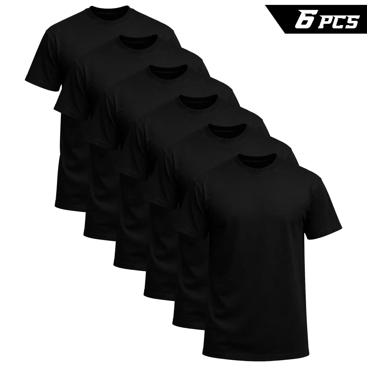 Men's Black Crew Neck T-Shirt | Comfort Fit Cotton Blend Basic Tee