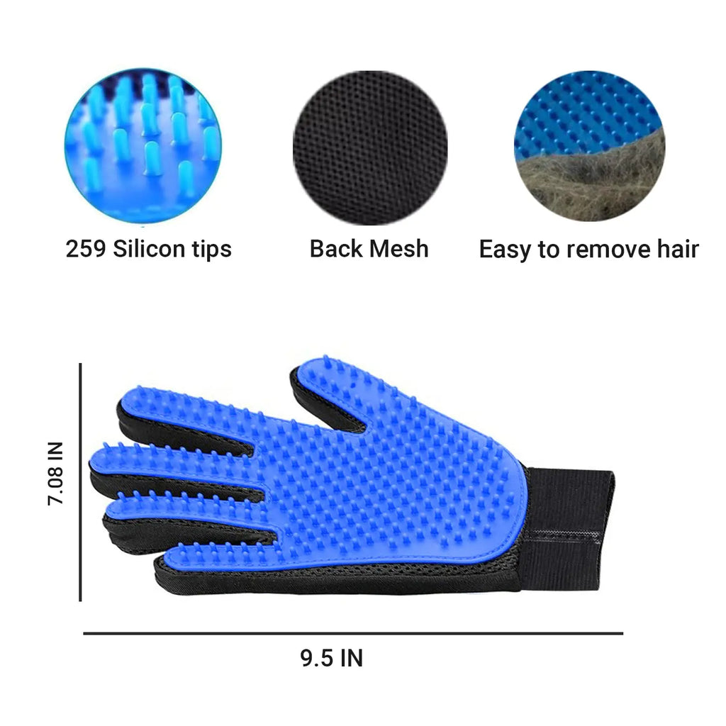 Upgraded 5-Finger Multifunctional Pet Grooming Deshedding & Massage Mitts Set
